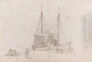 Barche In Laguna by Guglielmo Ciardi