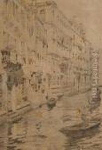Veduta Di Un Canale Di Venezia by Guglielmo Ciardi