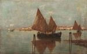Barche In Laguna by Guglielmo Ciardi
