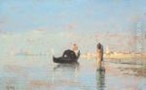 Gondola In Laguna by Guglielmo Ciardi