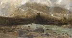 Paesaggio Alpino Con Torrente by Guglielmo Ciardi