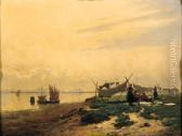 Vita Costiera Con Barche E Pescatori (1869-1870) - view 1