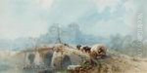 Le Passage Du Pont by Eugene Ciceri