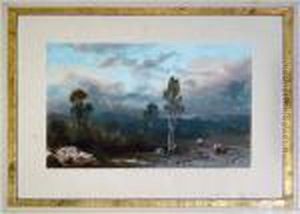 Groupe De Personnages Dans Un Paysage by Eugene Ciceri