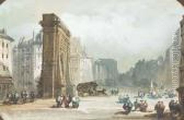 Avec Inscription 'porte St. Martin Par Ciceri' Sur Le Dos Du Cadre - view 1
