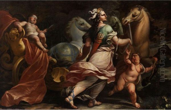Bellona Bemachtigt Sich Der Waffen Des Liebesgottes Amor - view 1