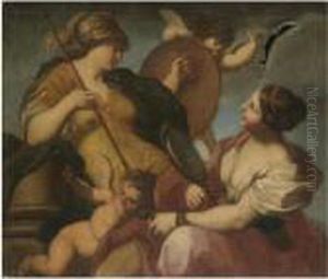 An Allegorical Scene With Wisdom And Prudence by Carlo Cignani