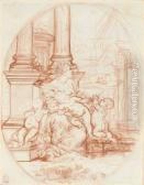 Une Allegorie De La Charite Appuyee Sur Une Colonne - view 1