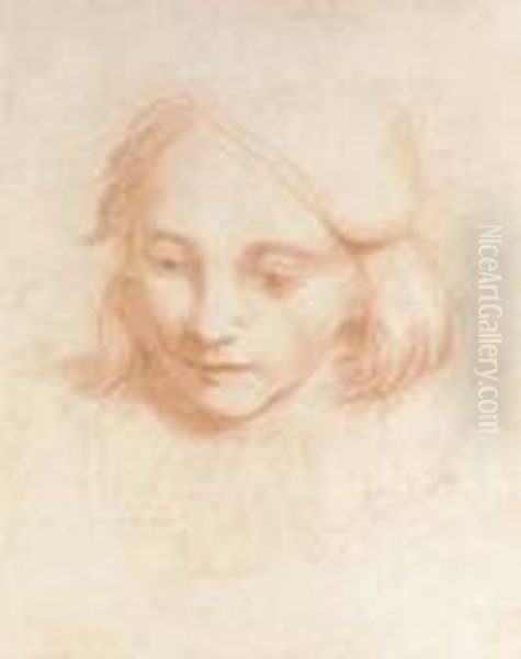 Head Of A Boy In A Cap, Looking Down - view 1
