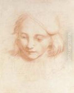 Head Of A Boy In A Cap, Looking Down by Carlo Cignani