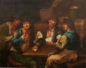 Interno Con Giocatori Di Carte by Giacomo Francesco Cipper