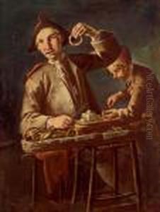 I Venditori Di Ciambelle E Formaggio by Giacomo Francesco Cipper