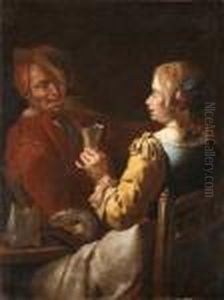 Giovane Coppia Che Mangia by Giacomo Francesco Cipper