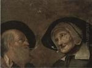 A Head Of A Man And A Woman, Both Smoking Pipes: A Fragment by Giacomo Francesco Cipper