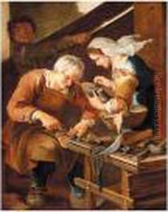 A Cobbler's Shop by Giacomo Francesco Cipper