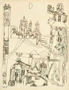 Tempel zum halben Mond by Paul Klee