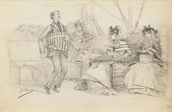 Sarah Accueillie Par Forbes 
Robertson; Sarah Pendant La Traverseede La Manche, Un Admirateur Lui 
Montre Un Gilet De Sauvetage; - view 1