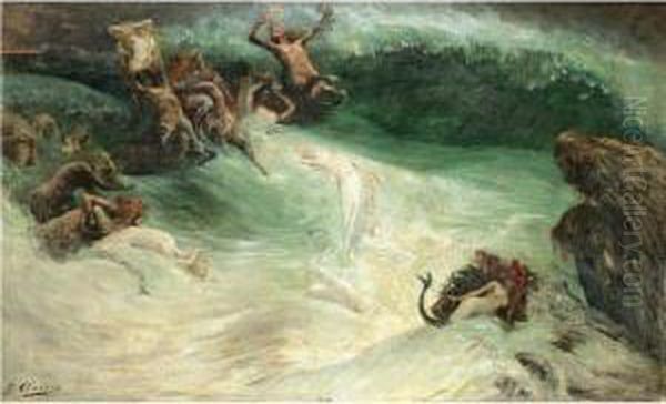 Naiades Et Centaures Dans Les Vagues - view 1