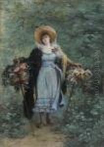 Jeune Femme Aux Bouquets by Georges Jules Victor Clairin