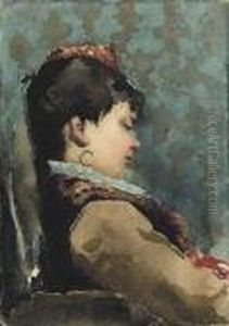 Portrait De Sarah Bernhardt De Profil by Georges Jules Victor Clairin