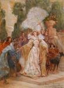Scene Dans Un Parc by Georges Jules Victor Clairin