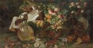 A Still Life With Fruit And A Monkey A Still Life With Fruit And A Monkey