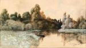Fishing On The River by Georges Jules Victor Clairin