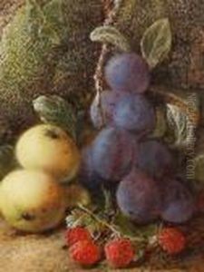 Still Lifes Of Apples, Plums And Raspberries,a Pair