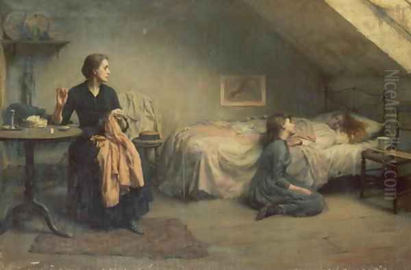 Widowed and Fatherless 1888 by Thomas Benjamin Kennington
