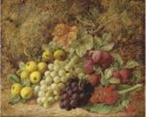 Apples, Grapes, Plums And Strawberries On A Mossy Bank Apples, Grapes, Plums And Strawberries On A Mossy Bank