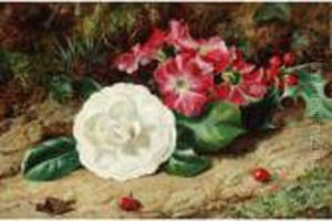 A Camelia On A Mossy Bank