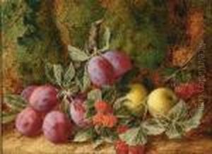 Still Life Of Fruit On A Forest Floor by George Clare