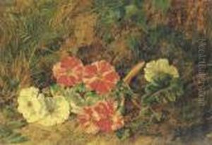 Primulas On A Mossy Bank