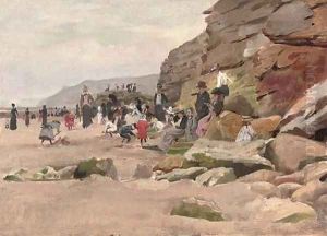 Beach party by Thomas Benjamin Kennington
