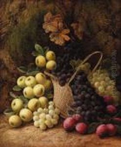 Still Life With Apples, Grapes And Plums by George Clare