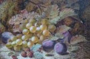 Grapes And Plums On A Mossy Bank Grapes And Plums On A Mossy Bank
