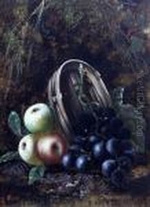 Still Life Of Fruit In A Basket, Together Withanother Similar, A Pair by Oliver Clare