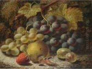 Summer Fruits Against A Mossy Bank by Oliver Clare