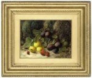 Plums, Apples, Strawberries And A Raspberry, On A Mossy Bank Plums, Apples, Strawberries And A Raspberry, On A Mossy Bank
