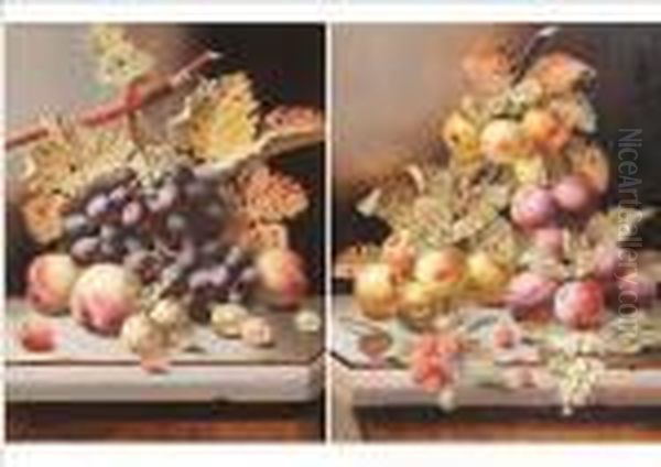 Still Life Of Fruit Upon A Marble Table - view 1
