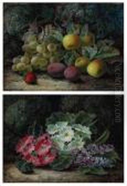 Primroses And Lilac; Grapes, Apples, Plums Anda Strawberry - view 1
