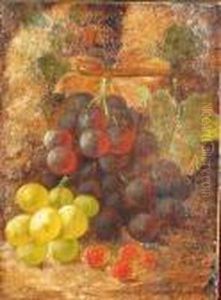 A Still Life With Grapes And Raspberries by Oliver Clare