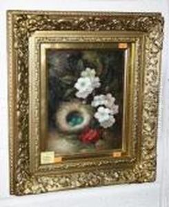 Birds Nests And Flowers On Bank by Oliver Clare