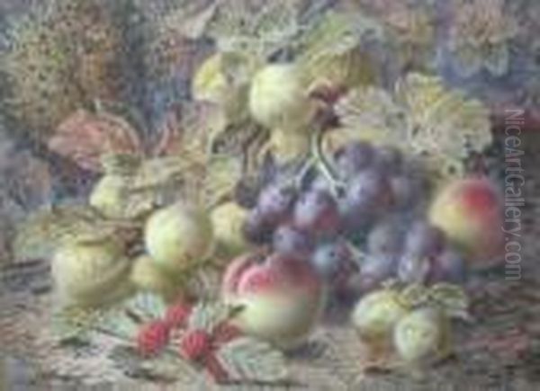 A Still Life Composition Of Grapes, Plums And Raspberries - view 1