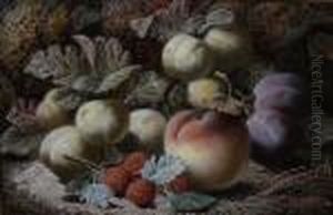 Still Life Study Depicting Fruit Upon A Mossy Bank Still Life Study Depicting Fruit Upon A Mossy Bank