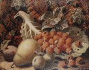 Raspberries, Pears And Plums On A
 Mossy Bank; Grapes, Strawberries, Apples And Gooseberries On A Mossy 
Bank