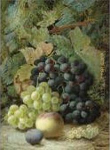 Still Life With Grapes; Still Life With A Bird's Nest by Oliver Clare