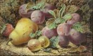 A Still Life Of Fruit On A Mossy Bank A Still Life Of Fruit On A Mossy Bank