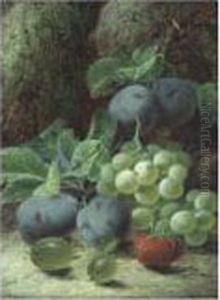 A Pair Of Still Life Studies Of Fruit by Oliver Clare
