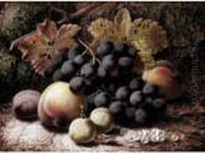 Still Life With Grapes, Apples And Plums by Oliver Clare